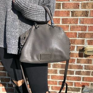 Marc Jacobs Gray Leather Cross Body Tote